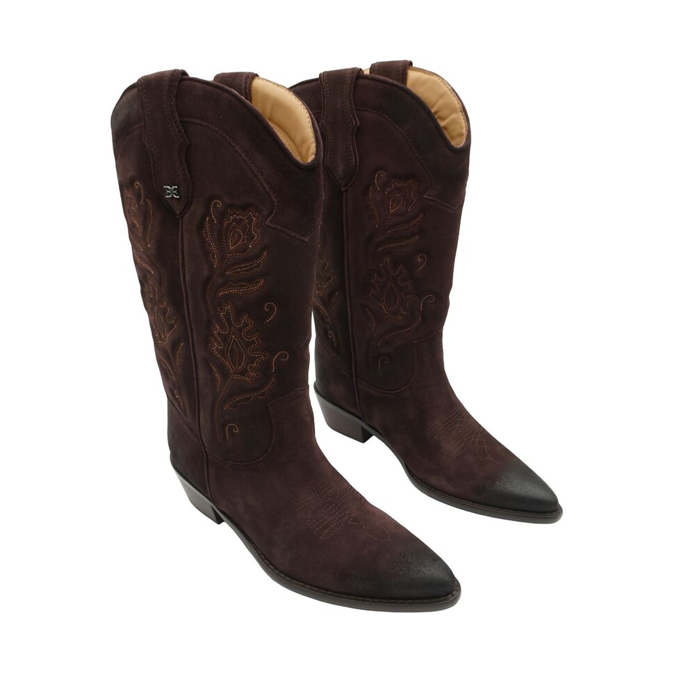 Sam Edelman Rue Women's 8.5M Brown Suede Tall Western Cowboy Boots
